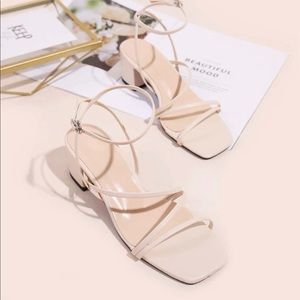 SHEIN Thin Strappy Chunky Heeled Sandal.